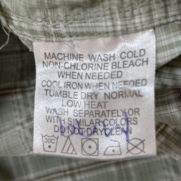 Simms Big Sky Shirt Men's Medium Green Plaid Fishing Button Front Performance - Picture 8 of 9